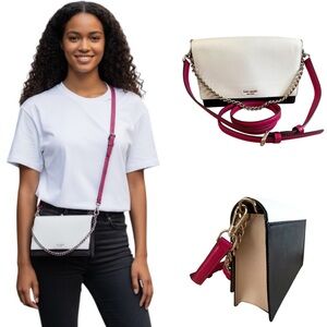 Kate Spade White and Pink Crossbody Bag